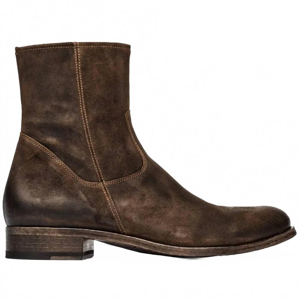 NEW TO BOOT NEW YORK men's belvedere side zip boot in brown